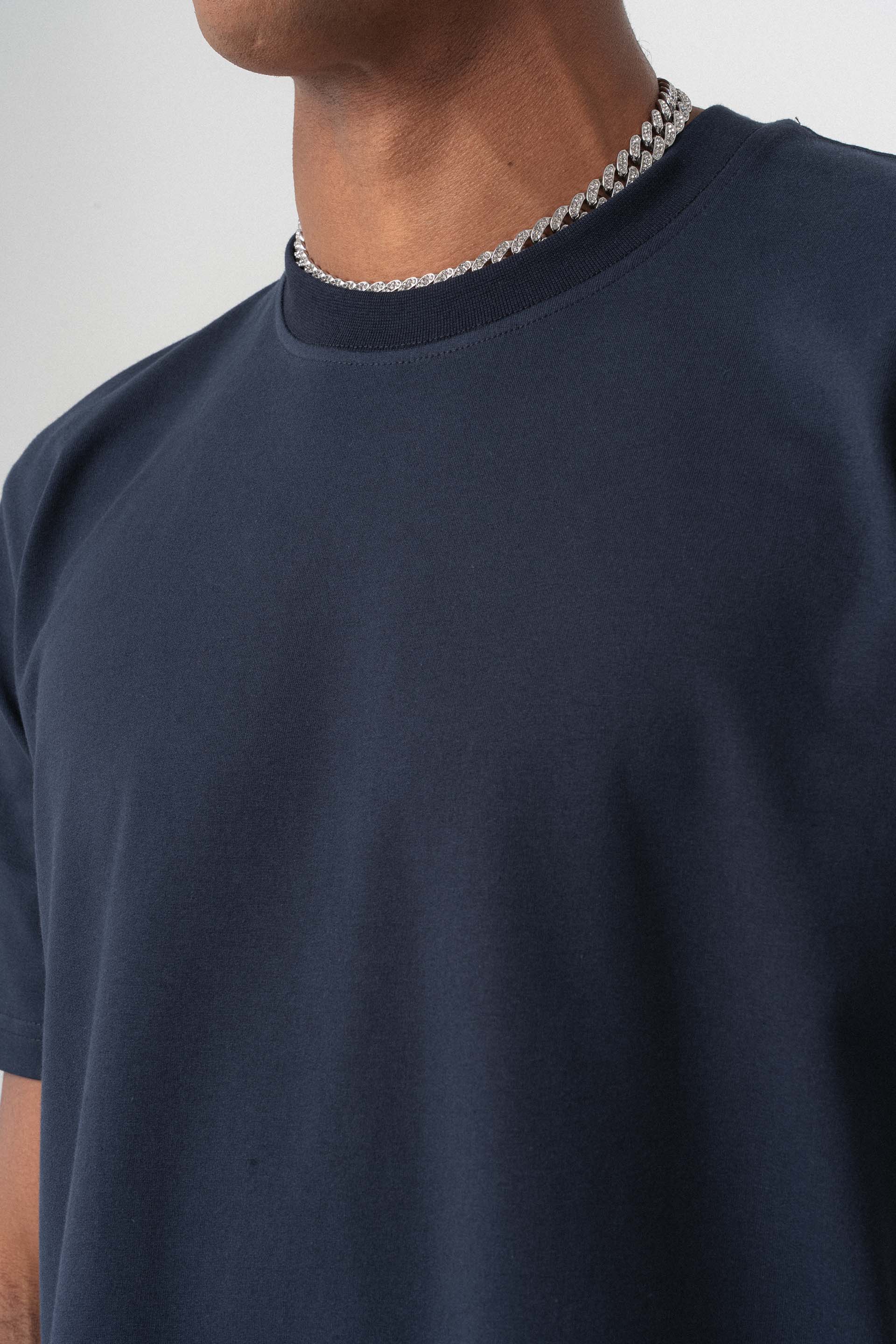 Oversize Basic Lacivert T-Shirt