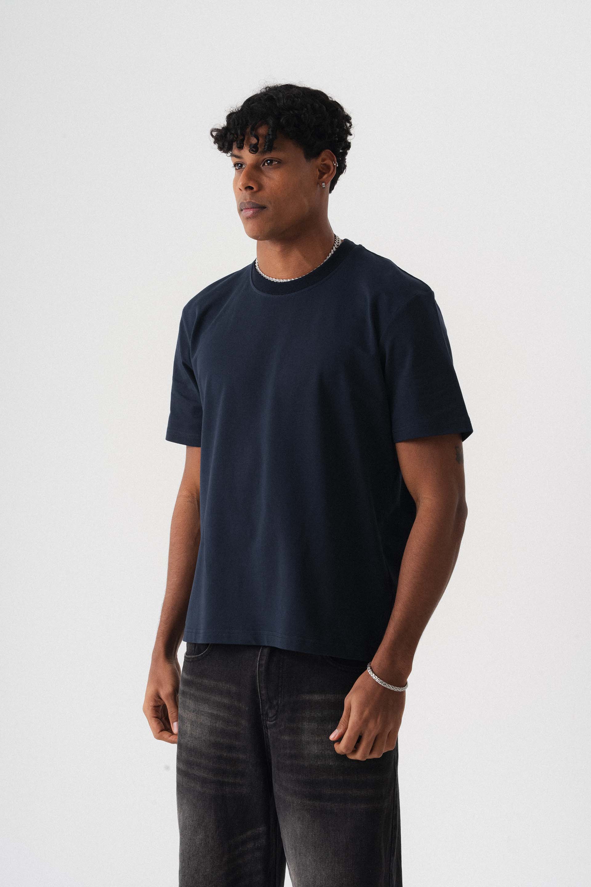 Oversize Basic Lacivert T-Shirt