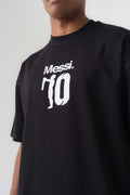 Messi 10 Siyah Oversize Baskılı T-Shirt