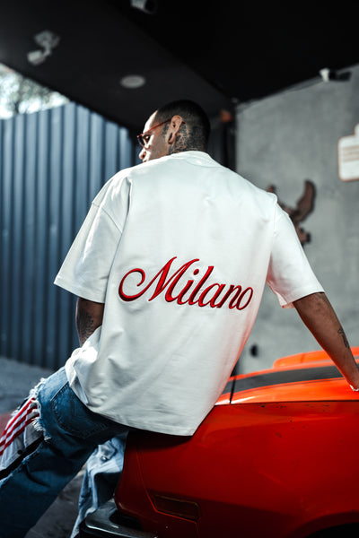 Milano Eva Embroidered Oversize White T-shirt