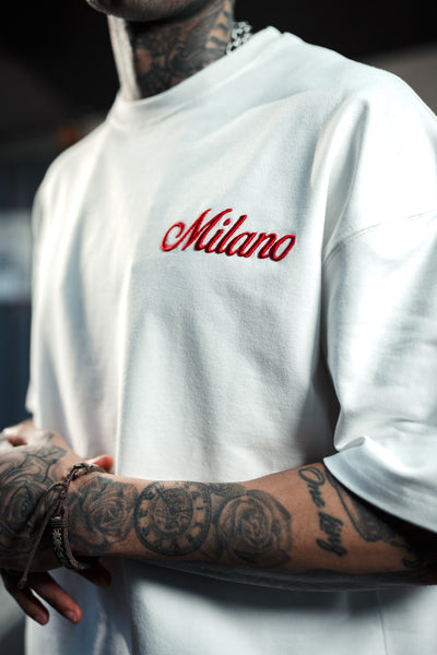 Milano Eva Embroidered Oversize White T-shirt