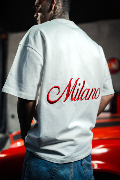 Milano Eva Embroidered Oversize White T-shirt