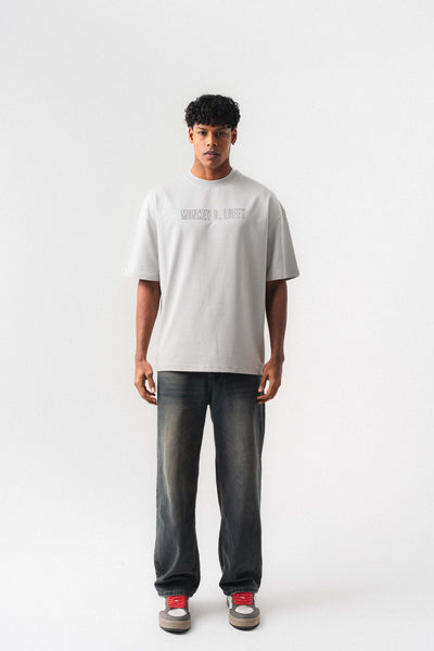 Monkey D-Luffy Gri Oversize Baskılı T-Shirt