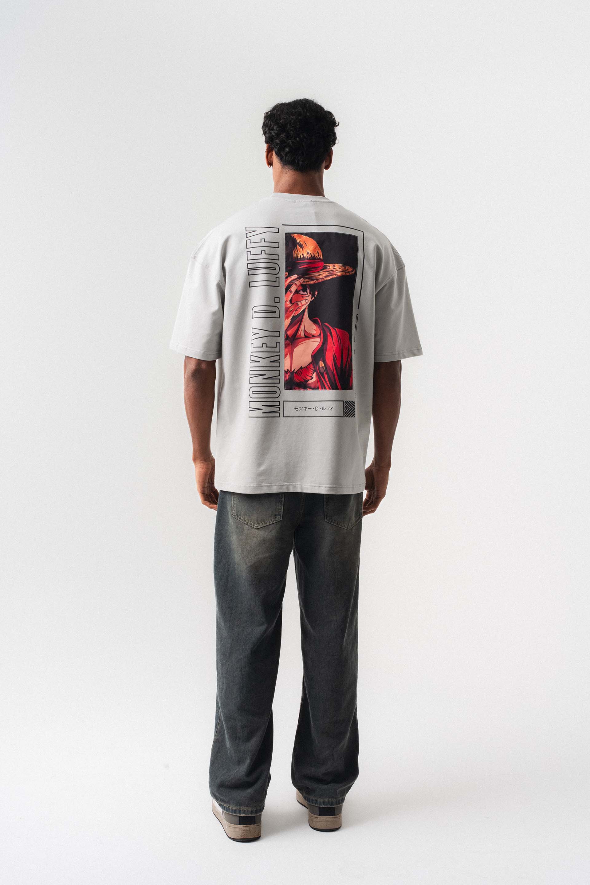Mokney D-Luffy Oversize T-Shirt Gri