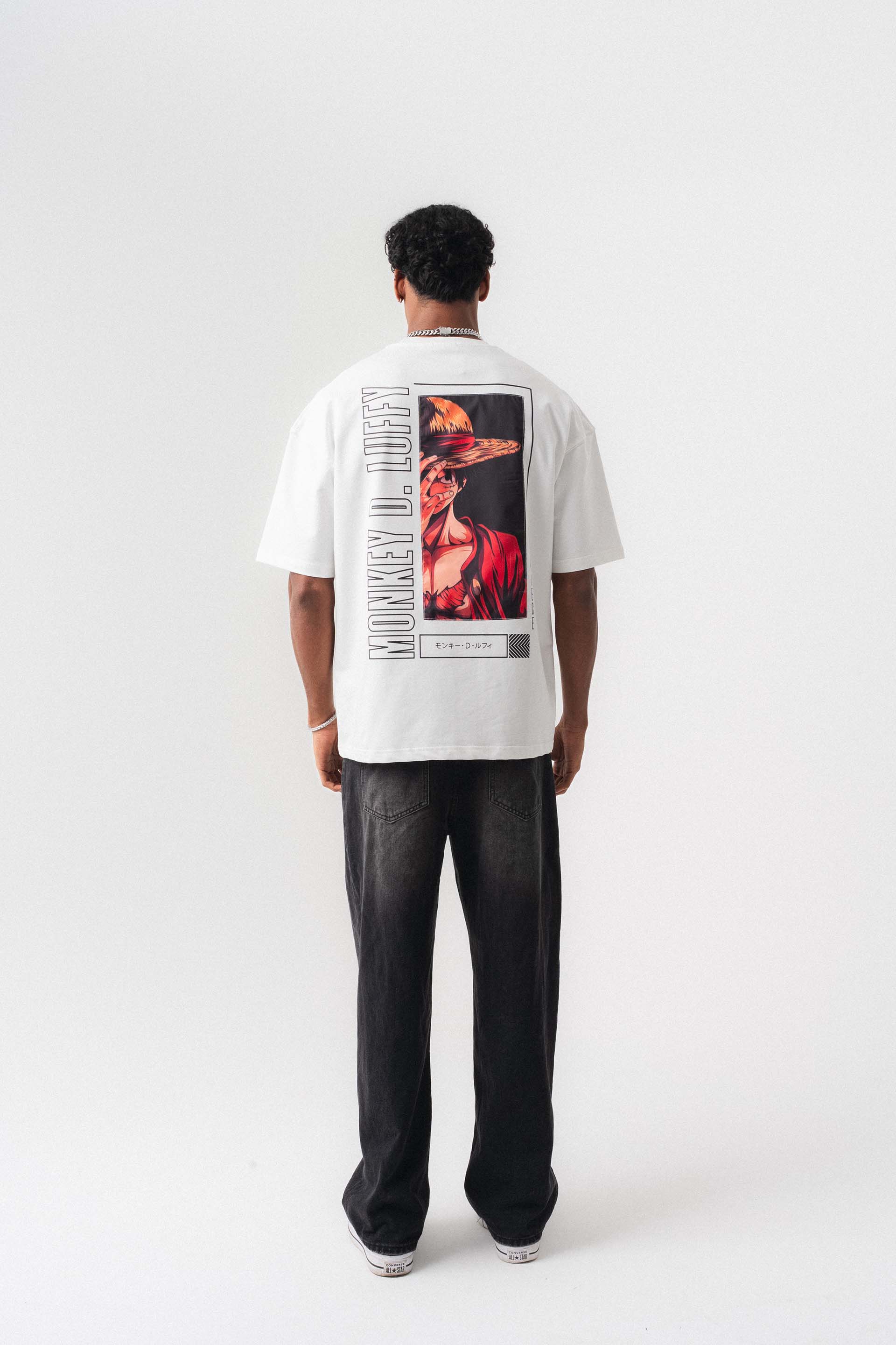 Mokney D-Luffy Oversize T-Shirt Beyaz