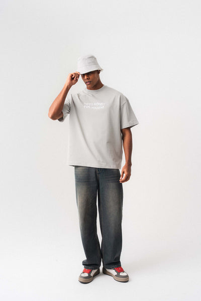 Need Money For Porsche Gri Oversize Baskılı T-Shirt