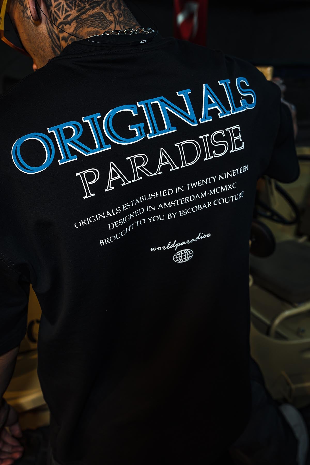 Originals Paradise Baskılı Oversize Siyah T-Shirt