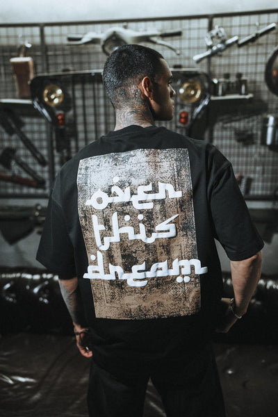Oven This Dream Baskılı Oversize Siyah T-Shirt