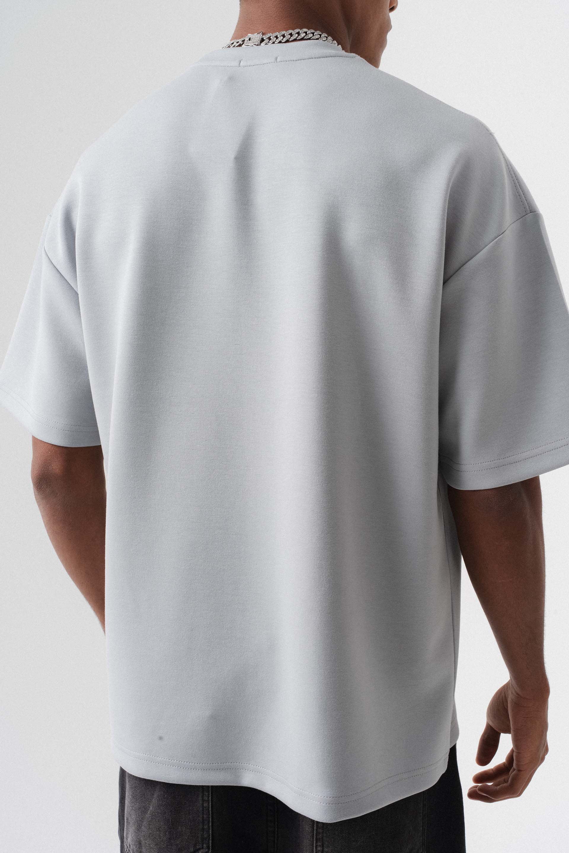 Oversize Basic Açık Gri T-Shirt