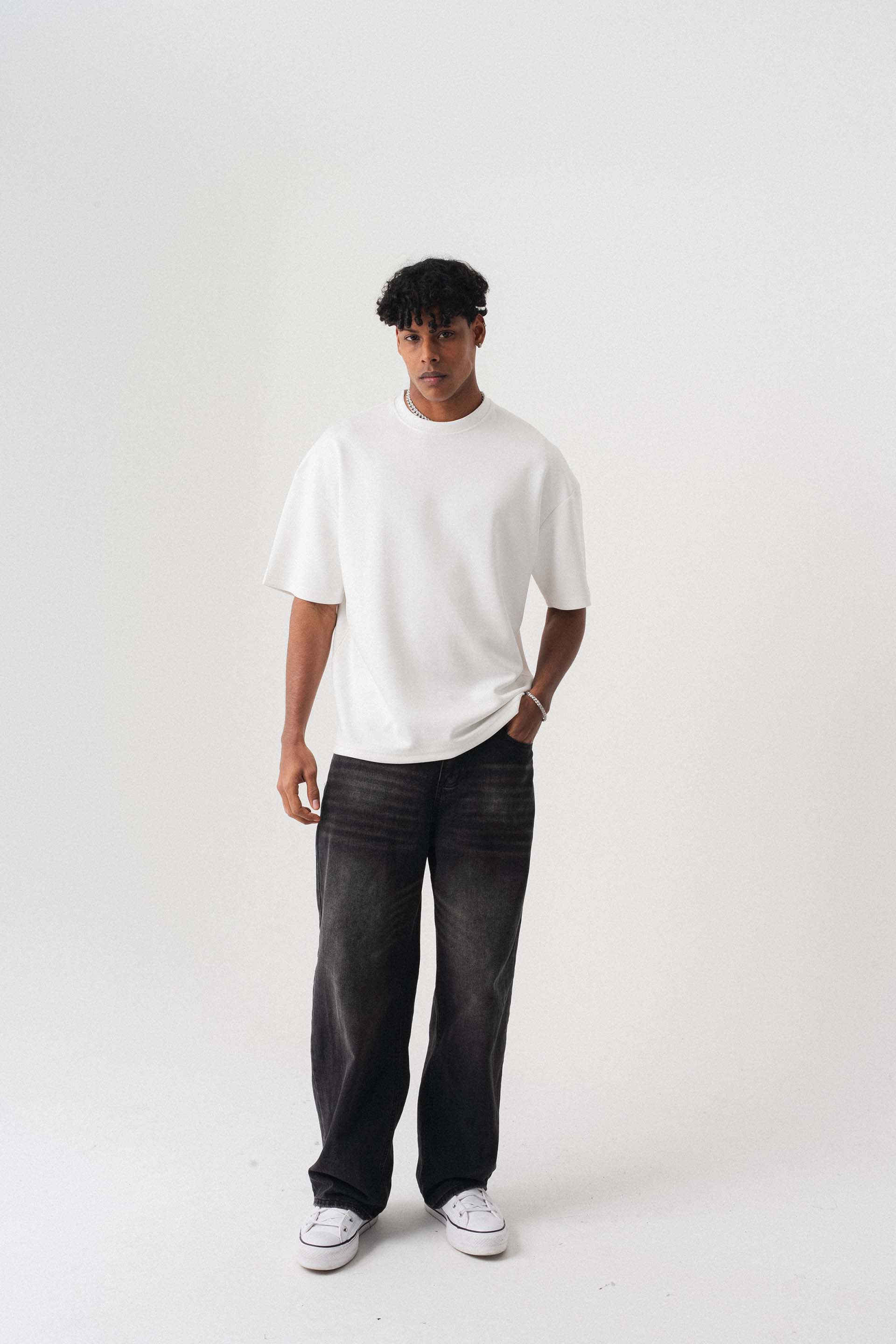 Oversize Basic Beyaz T-Shirt