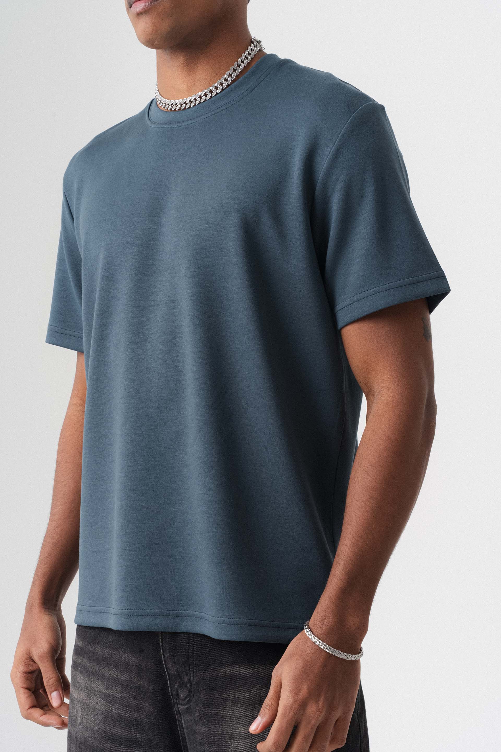 Oversize Basic Mavi T-Shirt