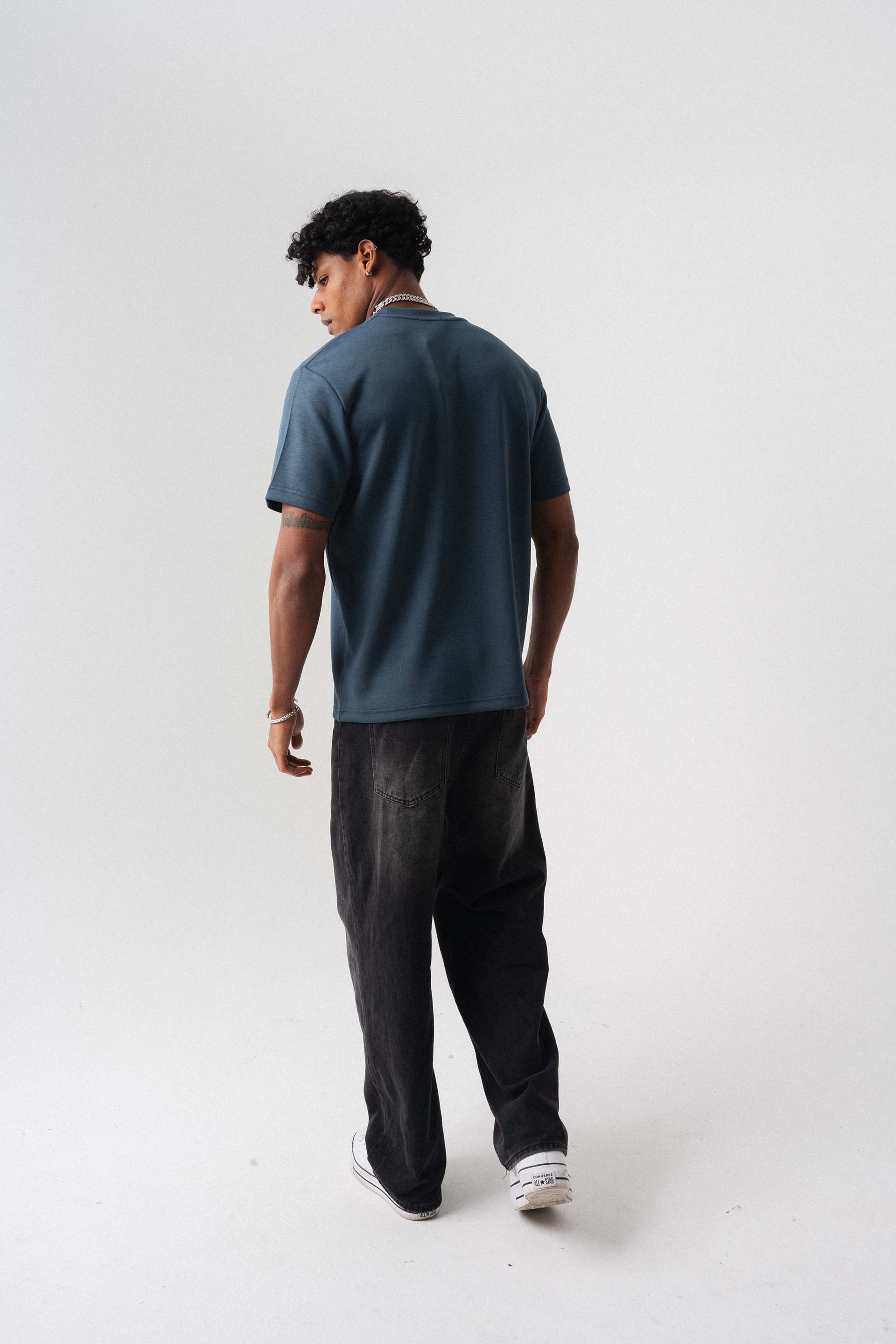 Oversize Basic Mavi T-Shirt