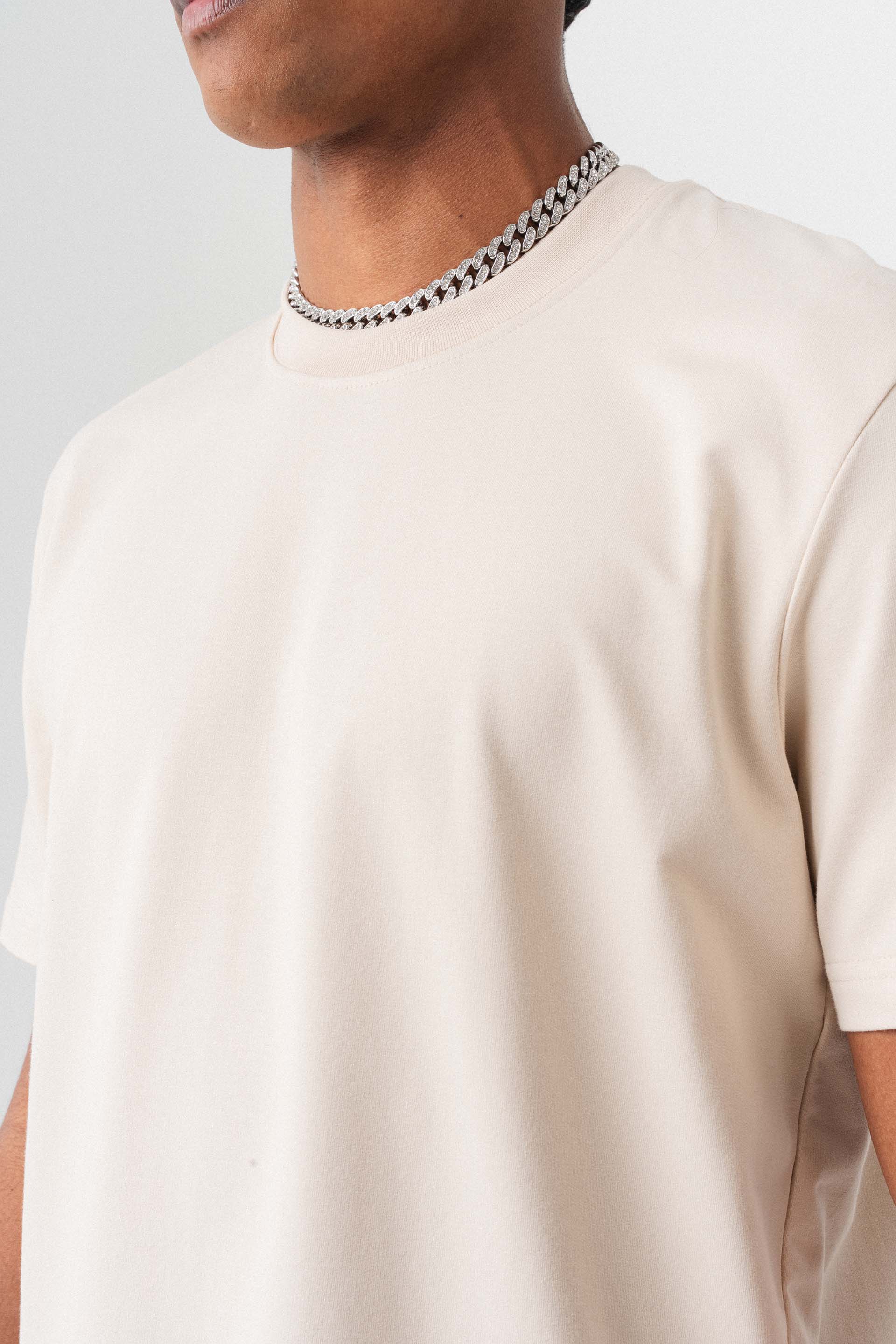 Oversize Basic Krem T-Shirt