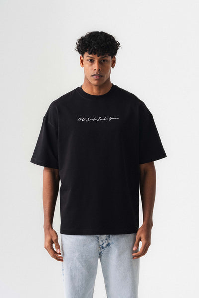 Pablo Emilio Escobar Siyah Oversize Baskılı T-Shirt
