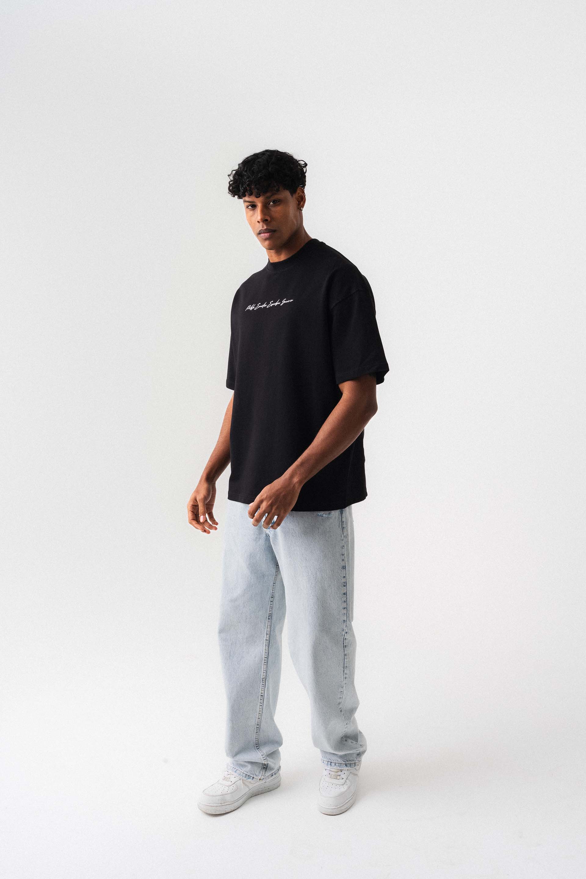 Pablo Emilio Escobar Siyah Oversize Baskılı T-Shirt