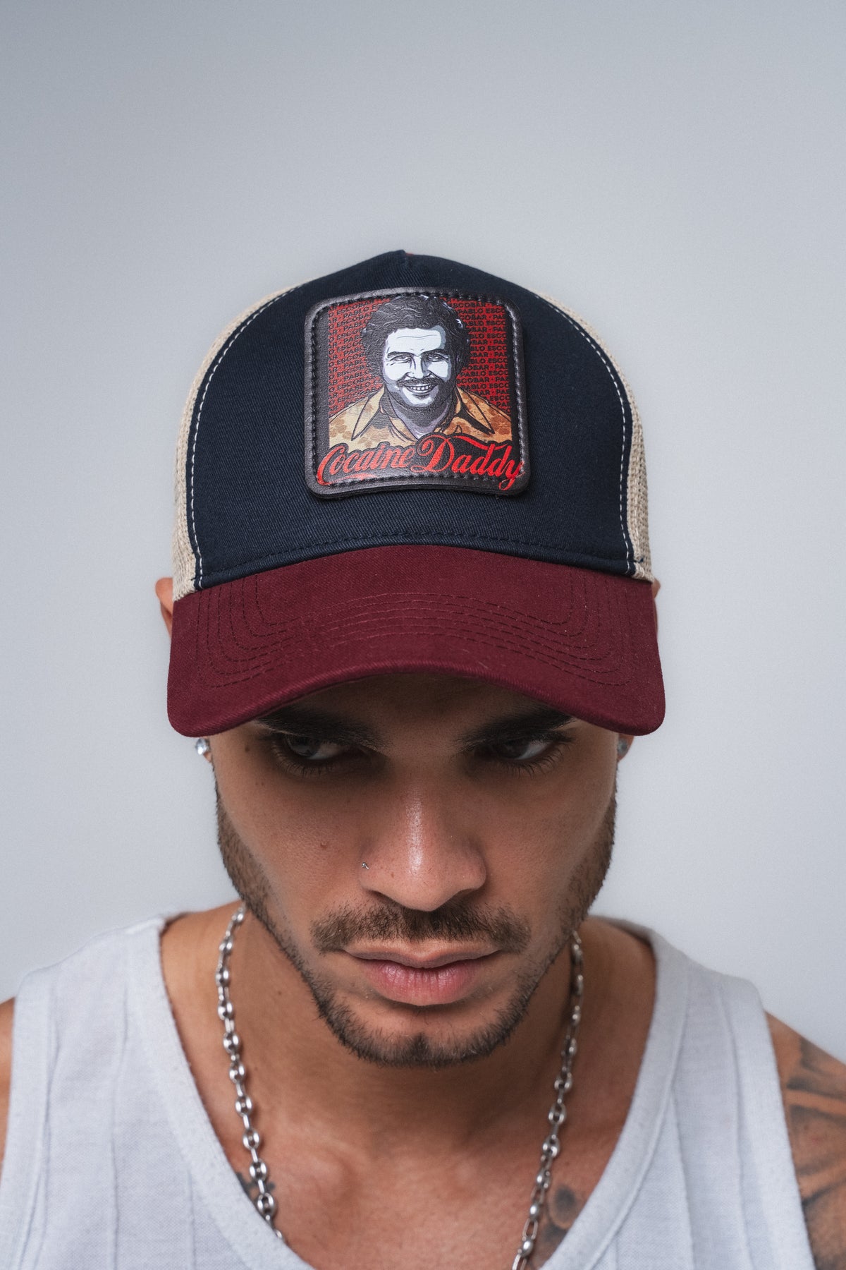 Pablo Escobar 6 Lacivert-Bordo Fileli Şapka ürün görseli 1