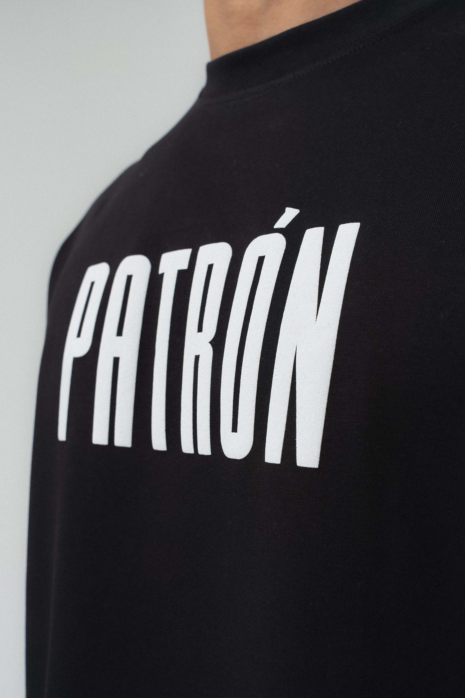Patron Kabartmalı Siyah Oversize Baskılı T-Shirt