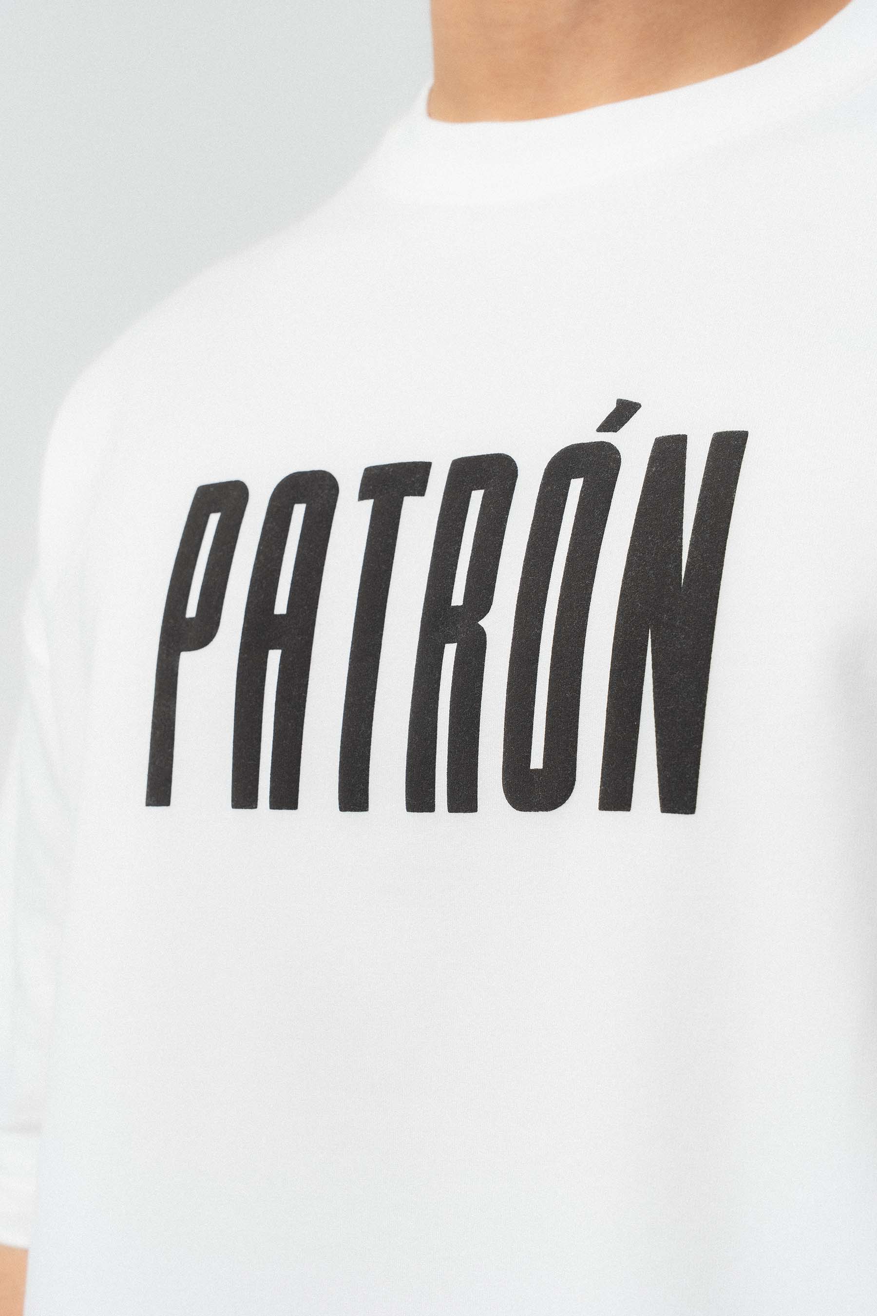 Patron Kabartmalı Beyaz Oversize Baskılı T-Shirt