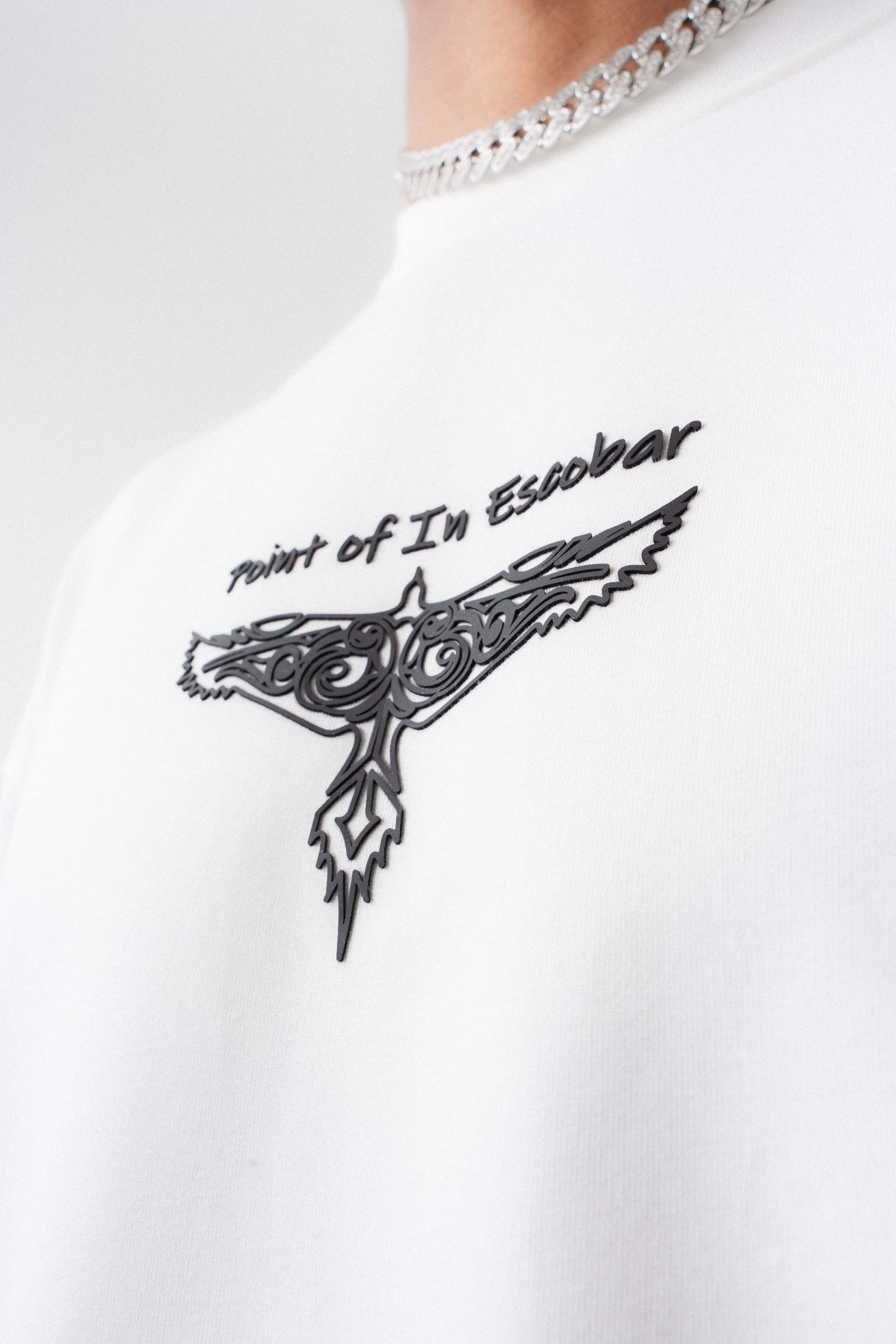 Point Of In Escobar Beyaz Oversize Baskılı T-Shirt