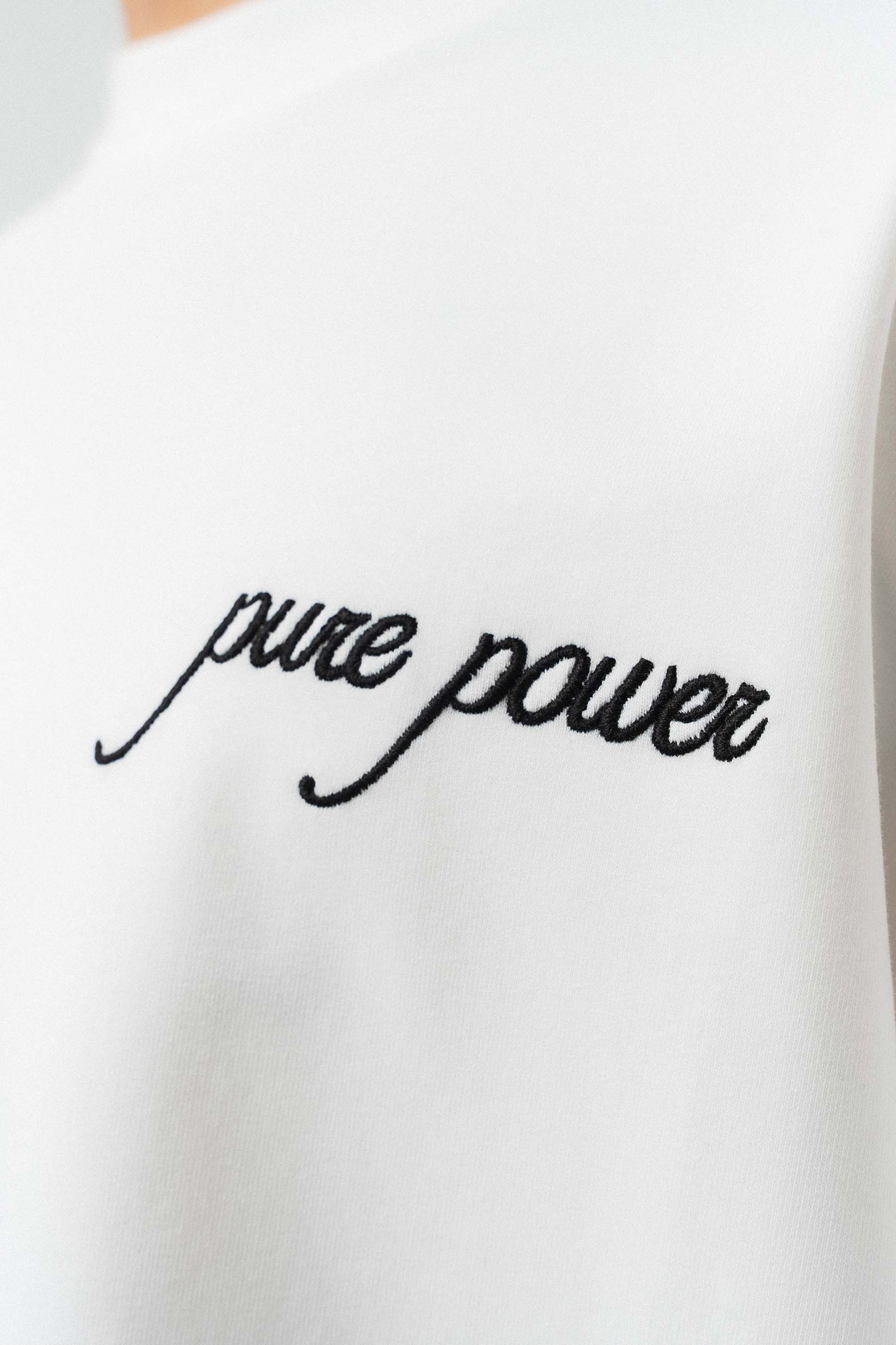 Pure Power At Baskılı Beyaz Oversize Baskılı T-Shirt