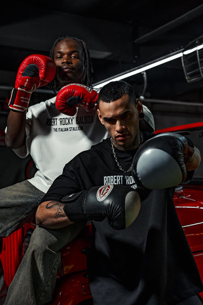 Robert Rocky Balboa Baskılı Oversize Siyah T-Shirt