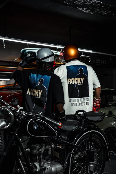 Rocky Balboa Collection Patchli Oversize Beyaz T-Shirt