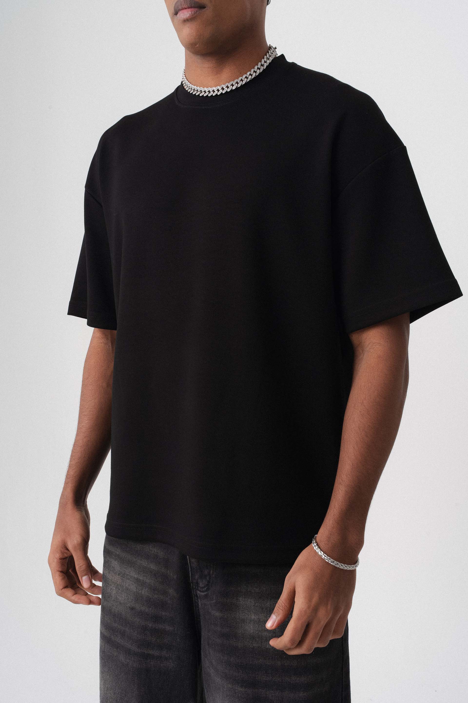 Oversize Basic Siyah T-Shirt