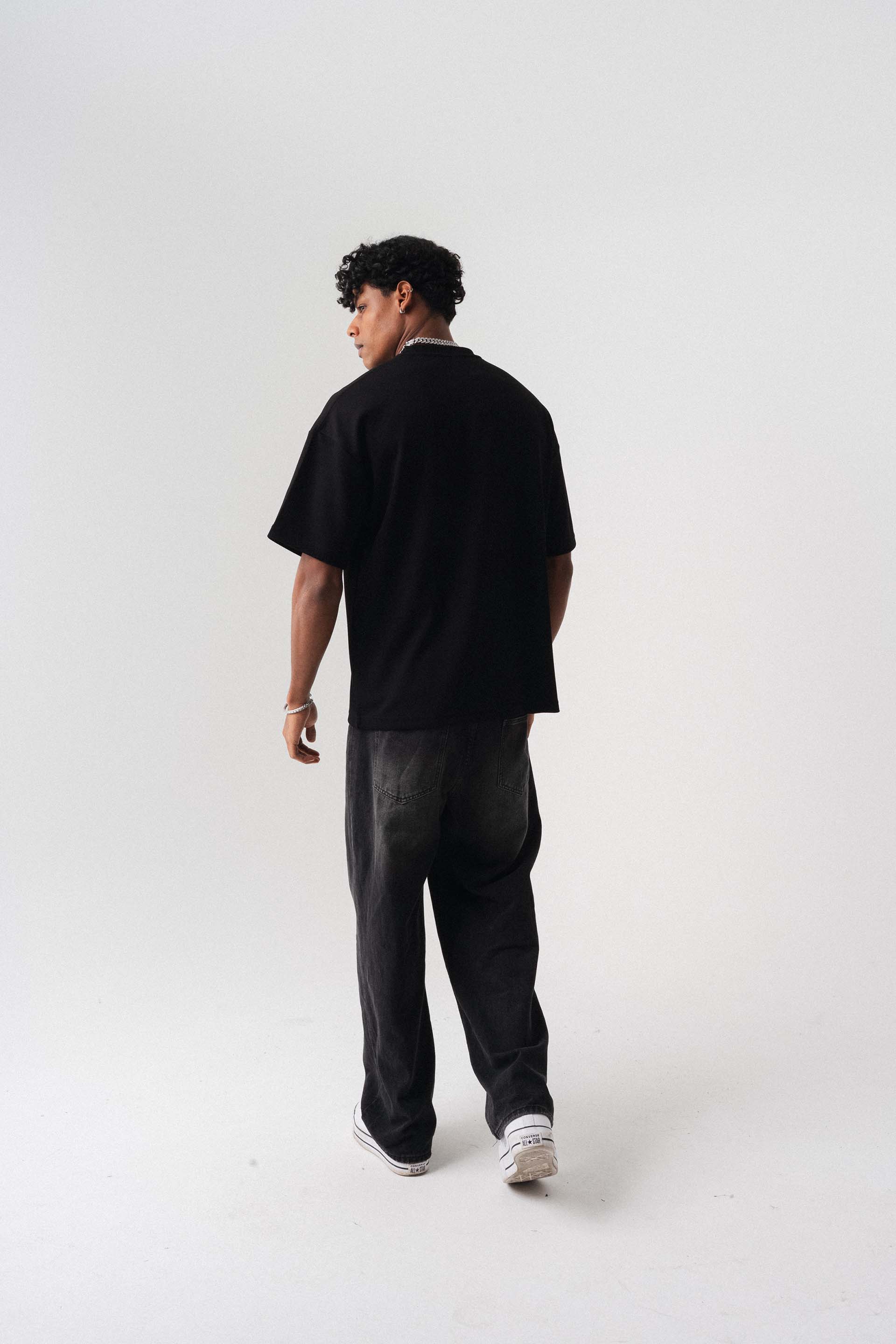 Oversize Basic Siyah T-Shirt