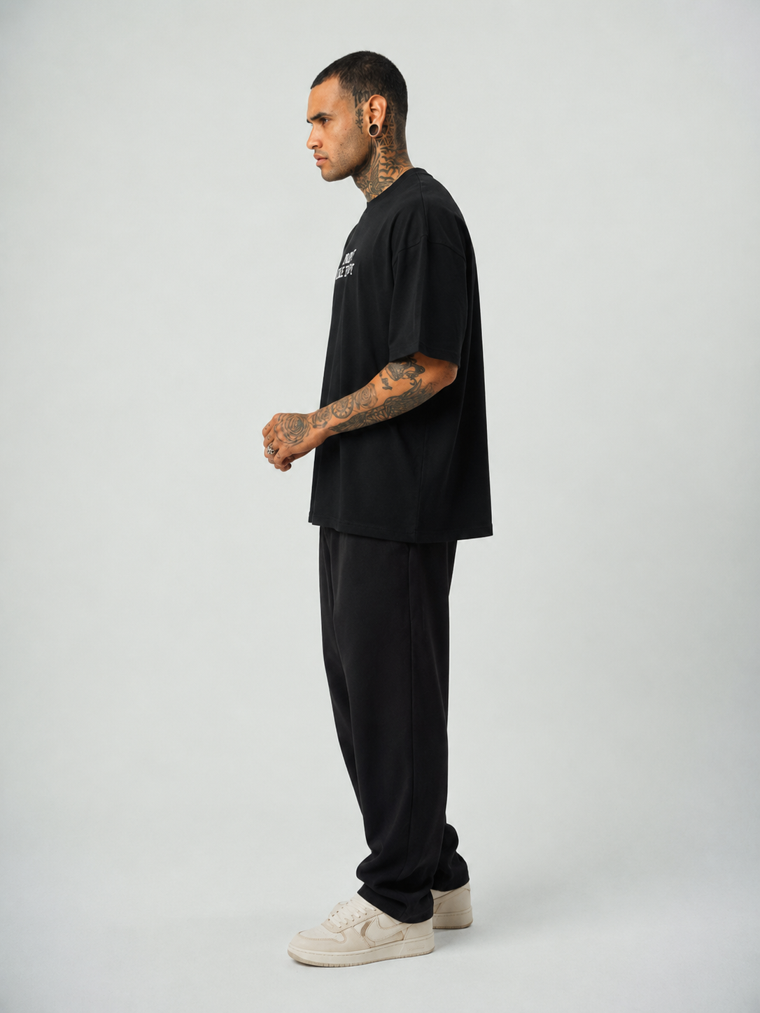 Snopp Dogg  Baskılı Siyah Oversize T-Shirt