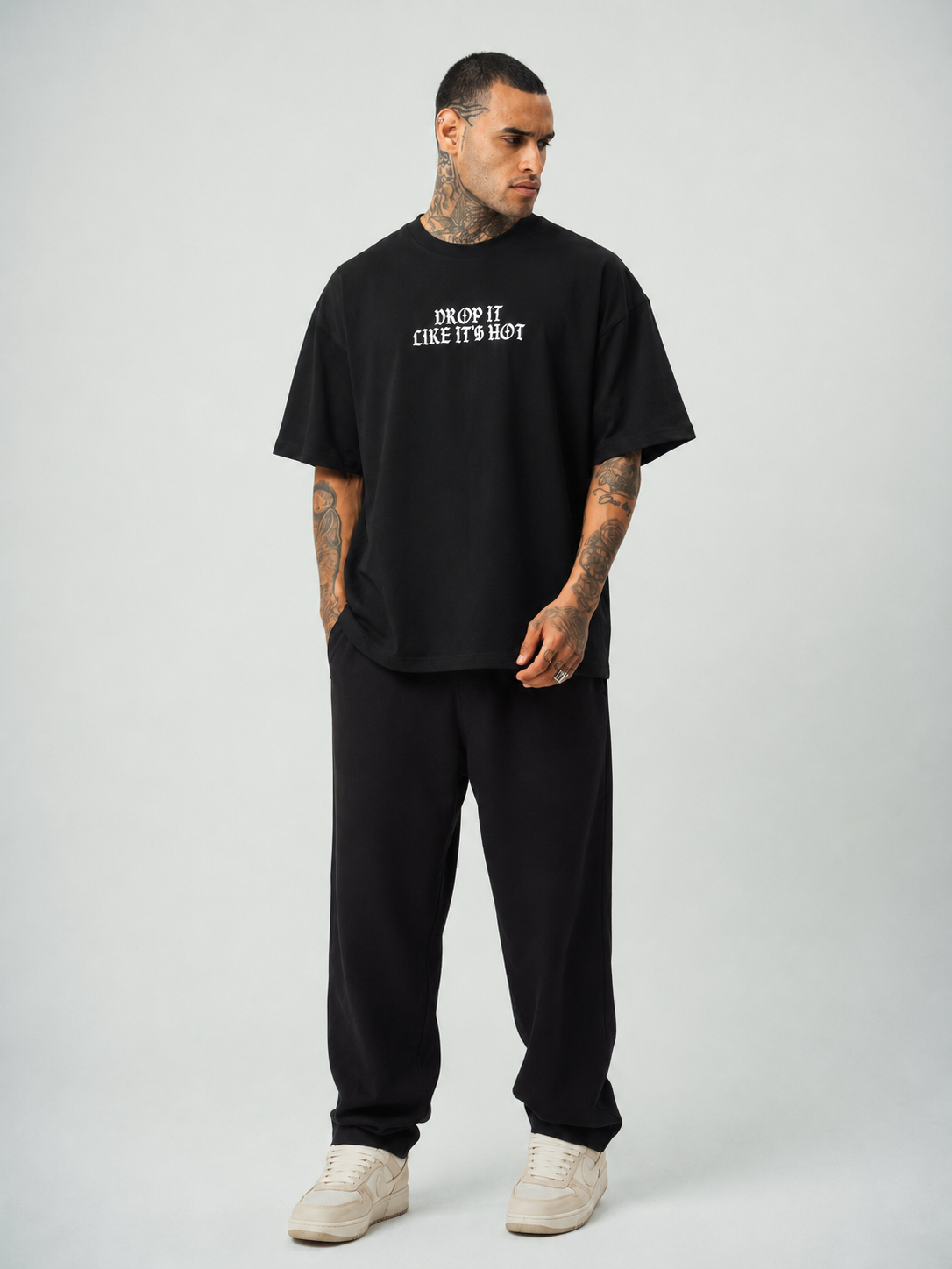 Snopp Dogg  Baskılı Siyah Oversize T-Shirt