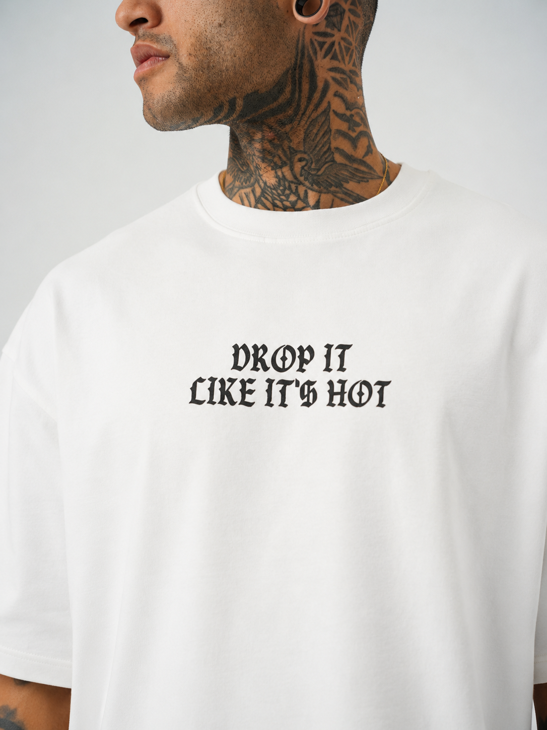 Snopp Dogg  Baskılı Beyaz Oversize T-Shirt