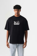 The Godfather Siyah Oversize Baskılı T-Shirt