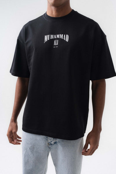 The Greatest Muhammed Ali Siyah Oversize Baskılı T-Shirt