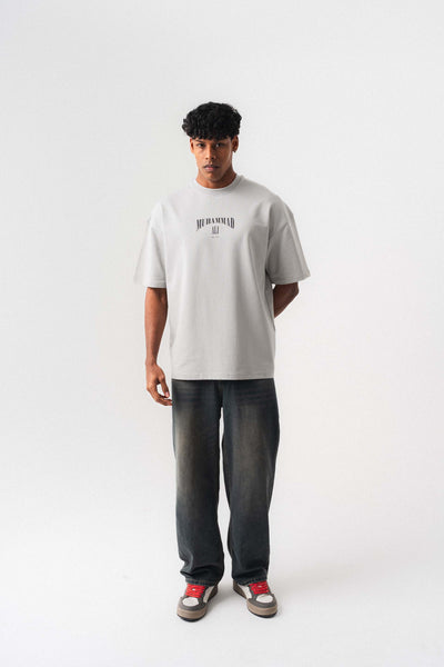 The Greatest Muhammed Ali Gri Oversize Baskılı T-Shirt