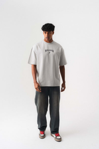The Greatest Muhammed Ali Gri Oversize Baskılı T-Shirt