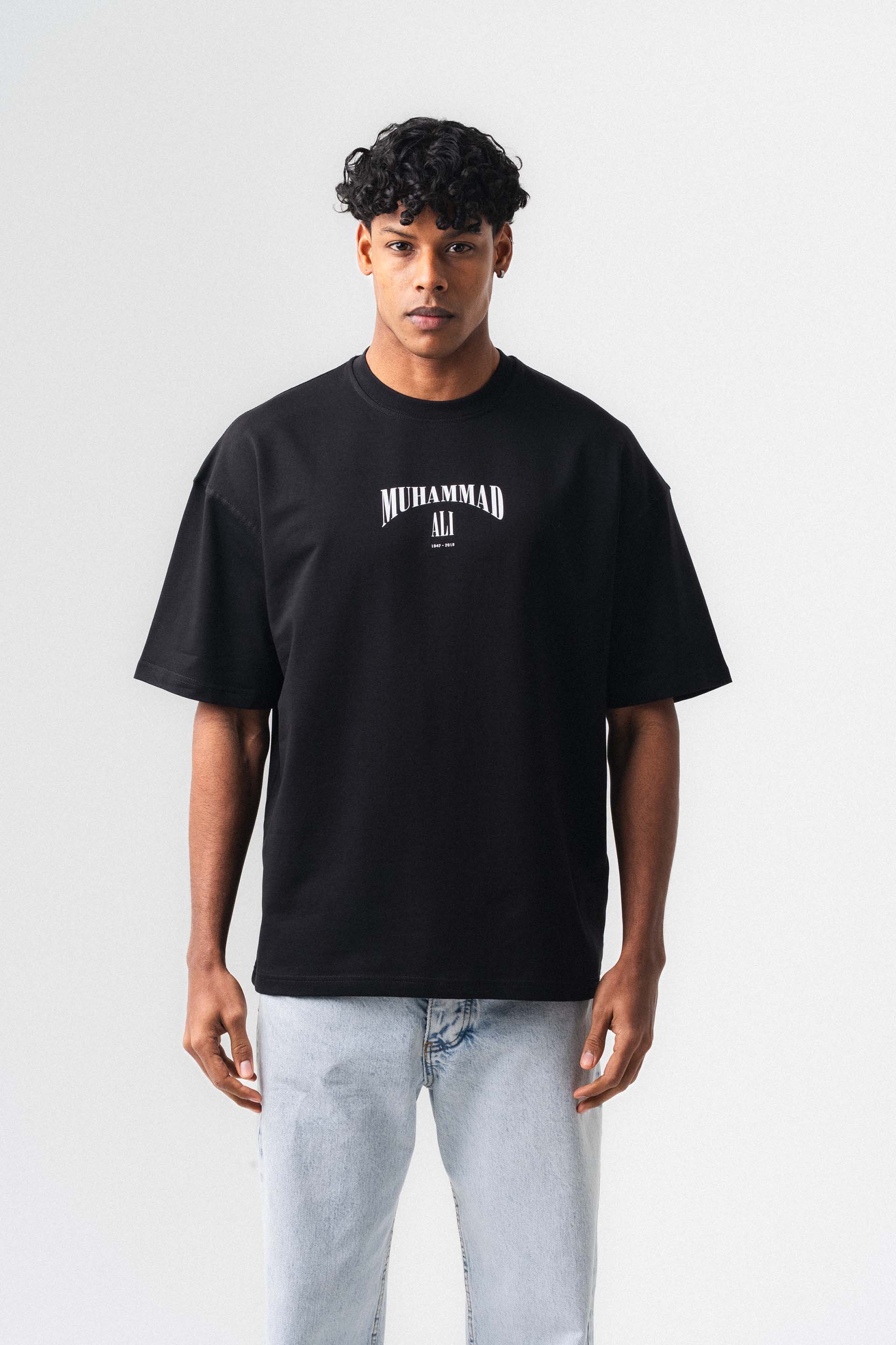 The Greatest Muhammed Ali Siyah Oversize Baskılı T-Shirt