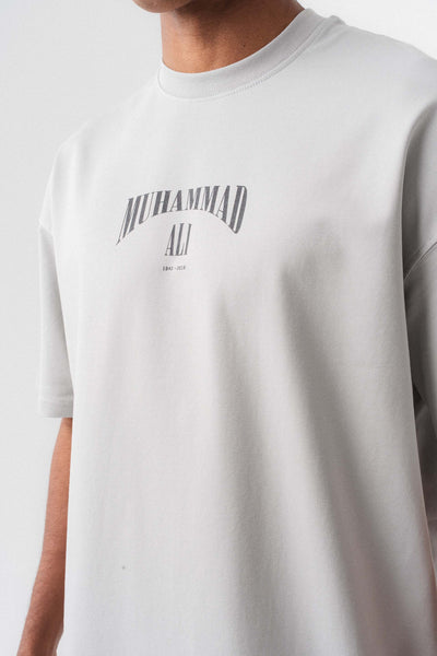 The Greatest Muhammed Ali Gri Oversize Baskılı T-Shirt