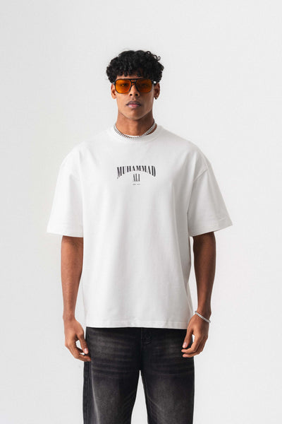 The Greatest Muhammed Ali Beyaz Oversize Baskılı T-Shirt