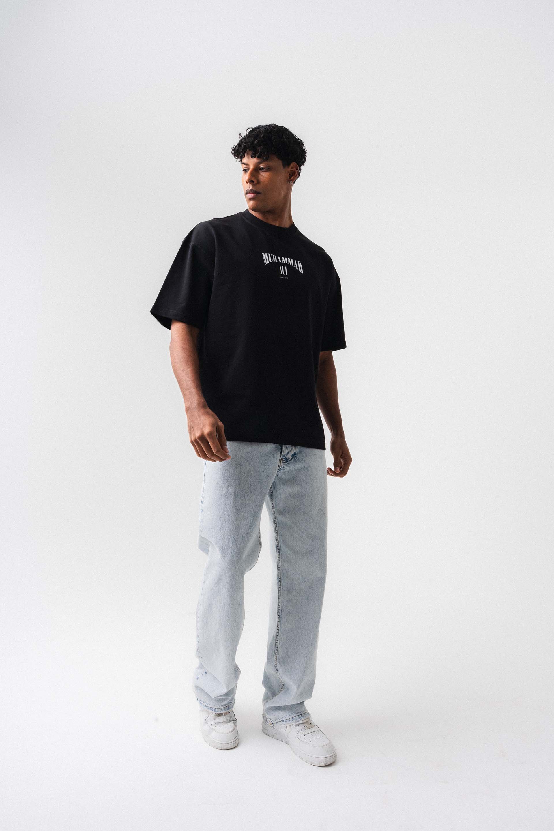 The Greatest Muhammed Ali Siyah Oversize Baskılı T-Shirt