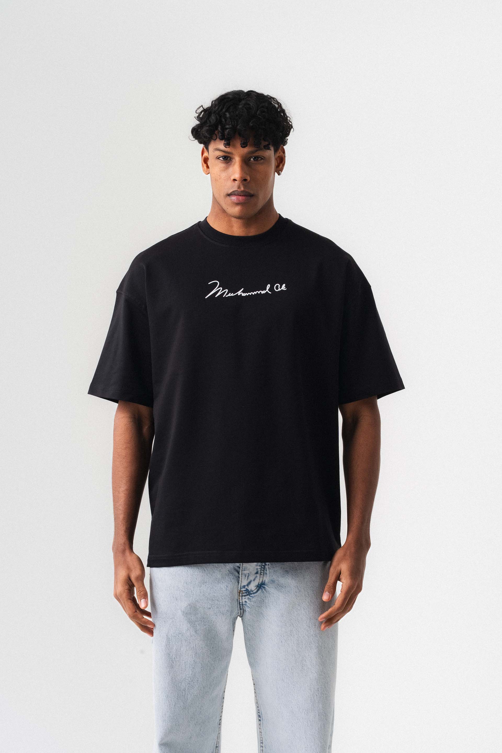 The Greatest Muhammed Ali Siyah Oversize Baskılı T-Shirt