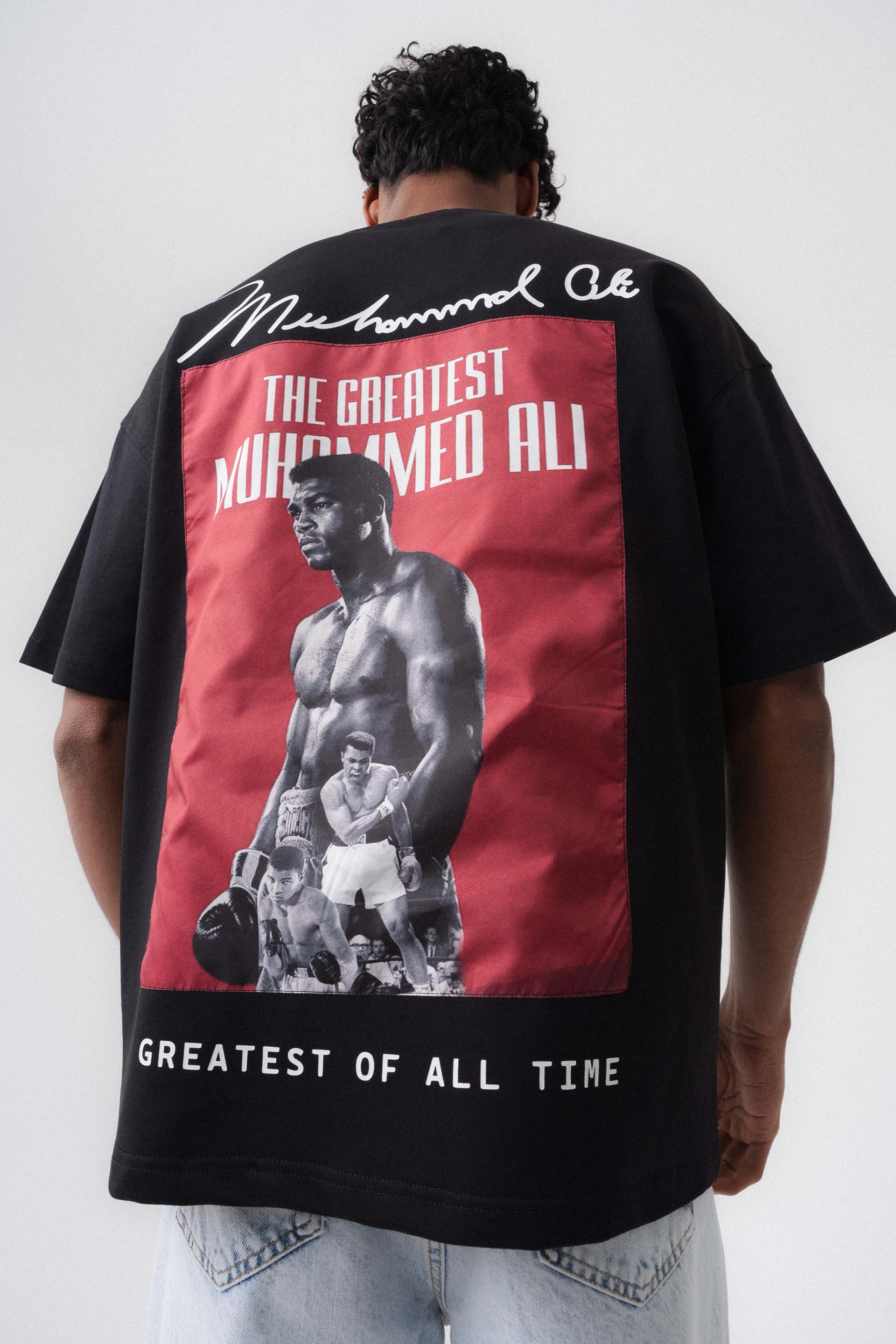 The Greatest Muhammed Ali Siyah Oversize Baskılı T-Shirt