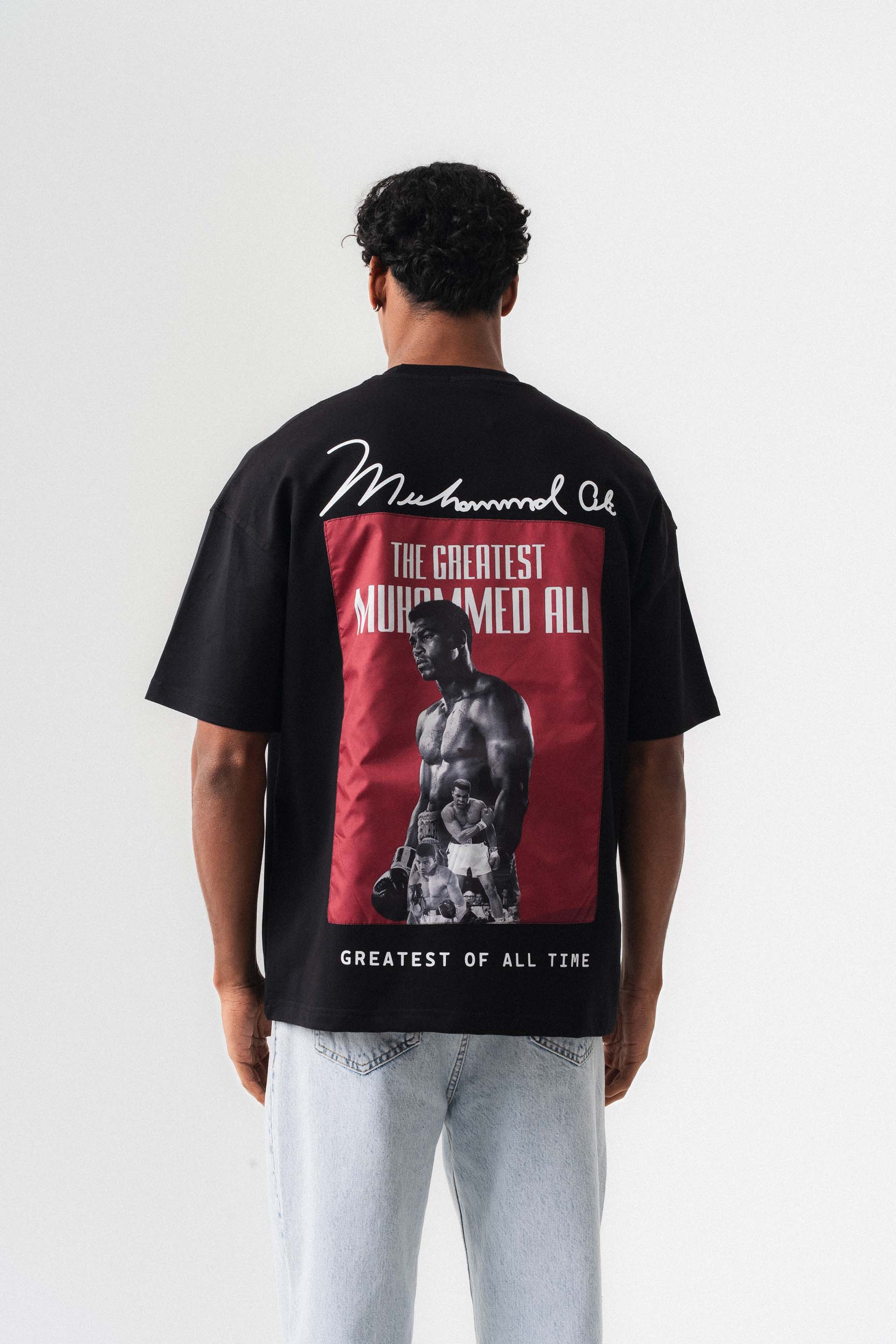 The Greatest Muhammed Ali Siyah Oversize Baskılı T-Shirt