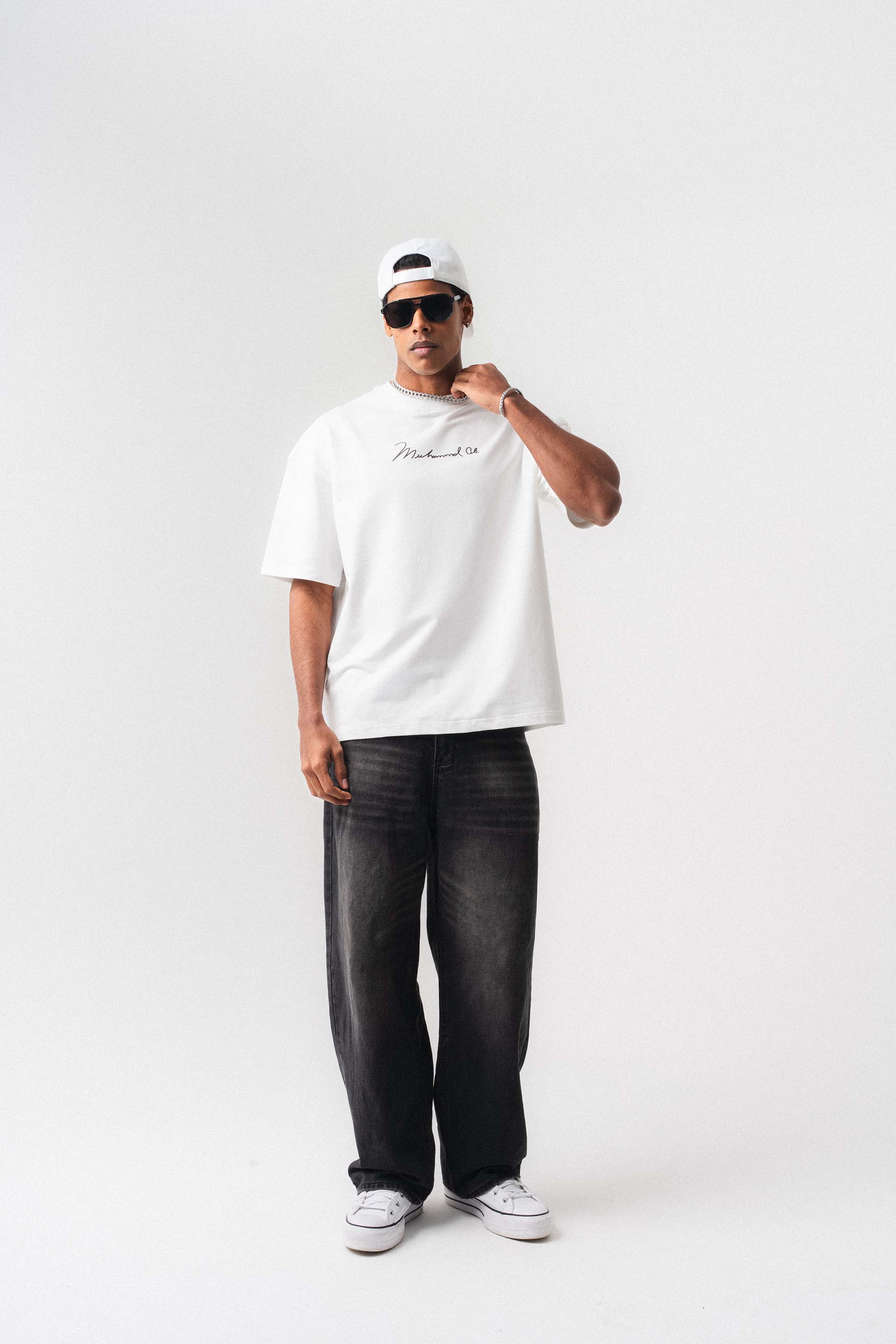 The Greatest Muhammed Ali Beyaz Oversize Baskılı T-Shirt