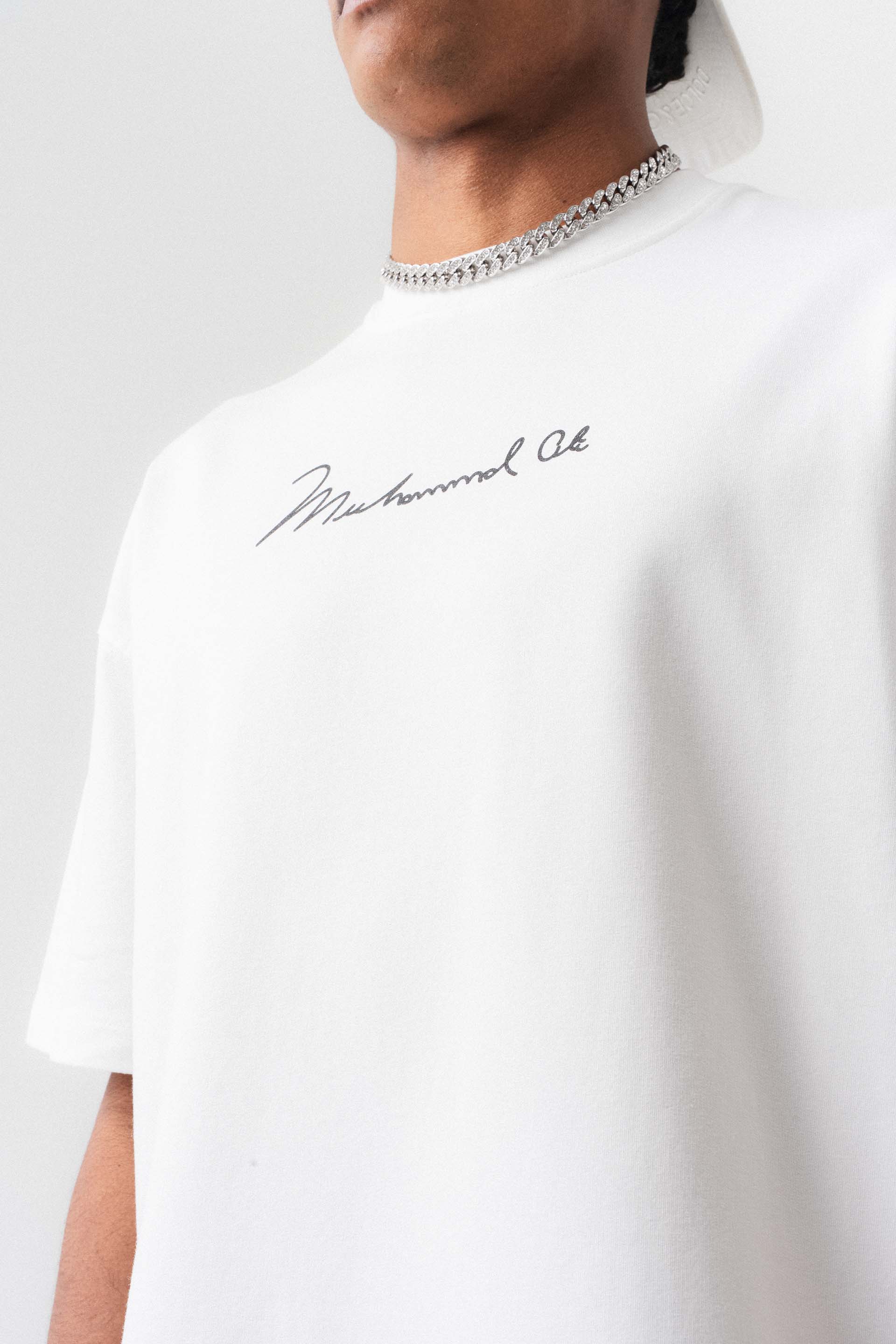 The Greatest Muhammed Ali Beyaz Oversize Baskılı T-Shirt