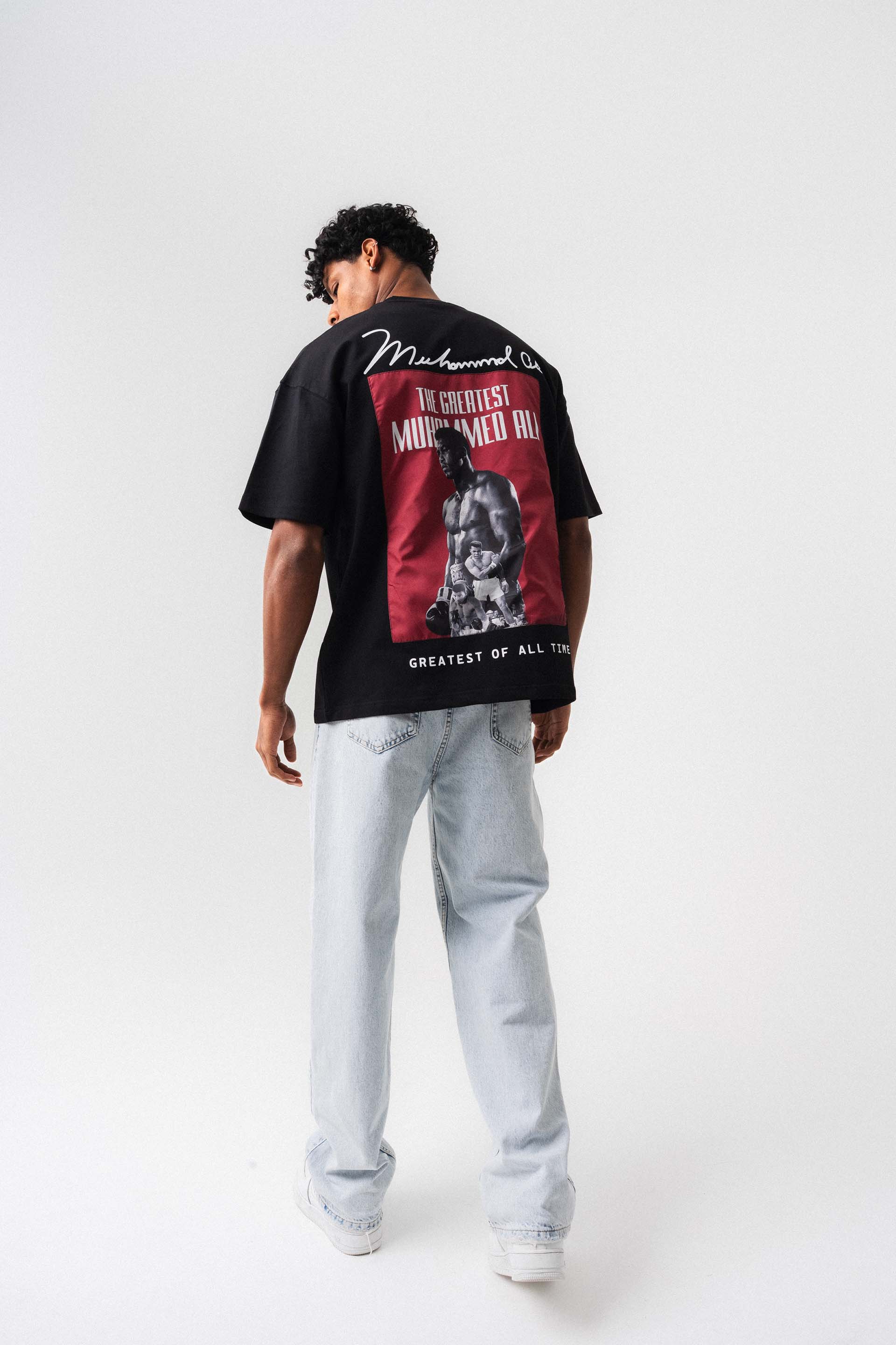 The Greatest Muhammed Ali Siyah Oversize Baskılı T-Shirt