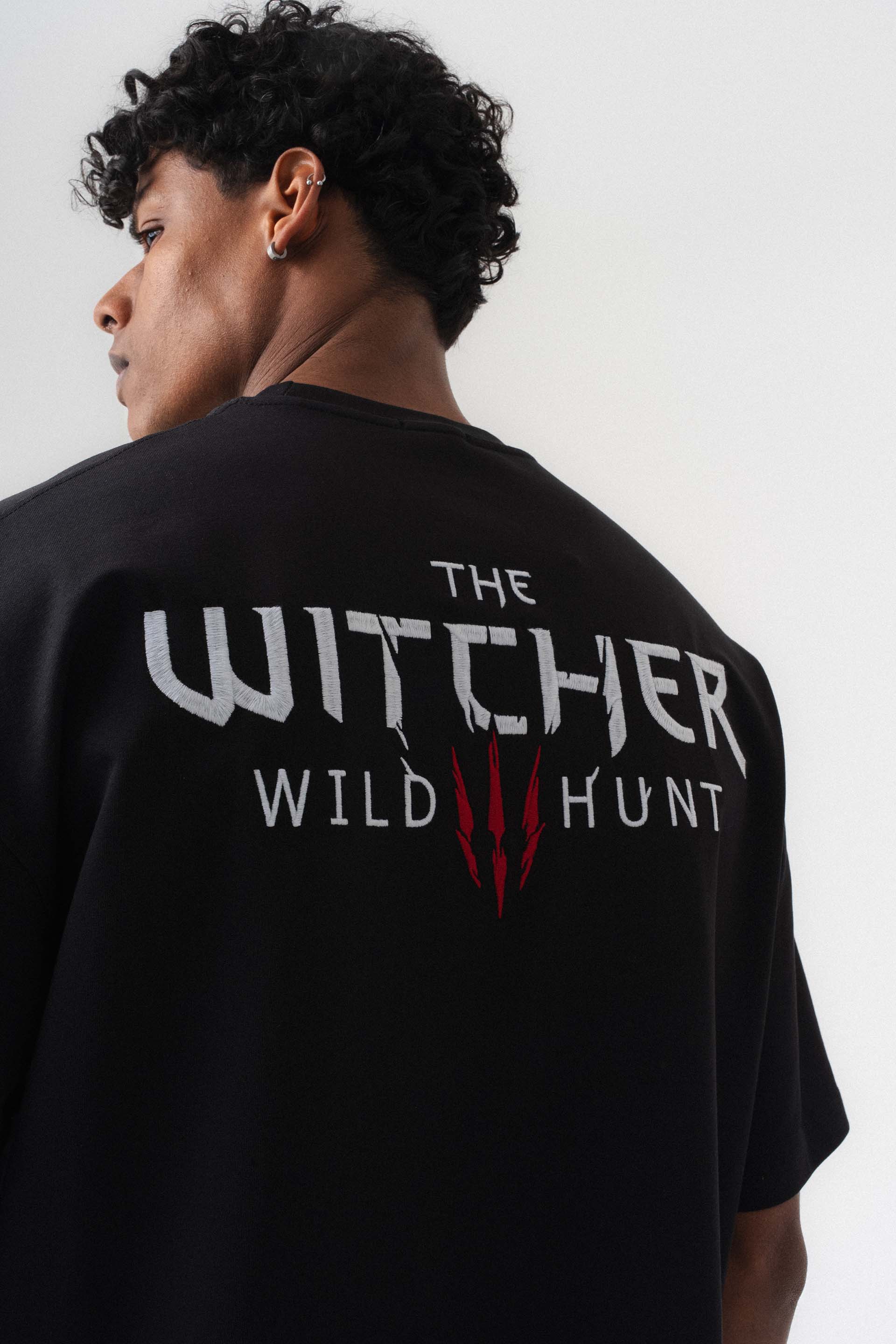 The Witcher Siyah Oversize Baskılı T-Shirt