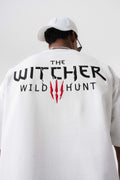 The Witcher Beyaz Oversize Baskılı T-Shirt