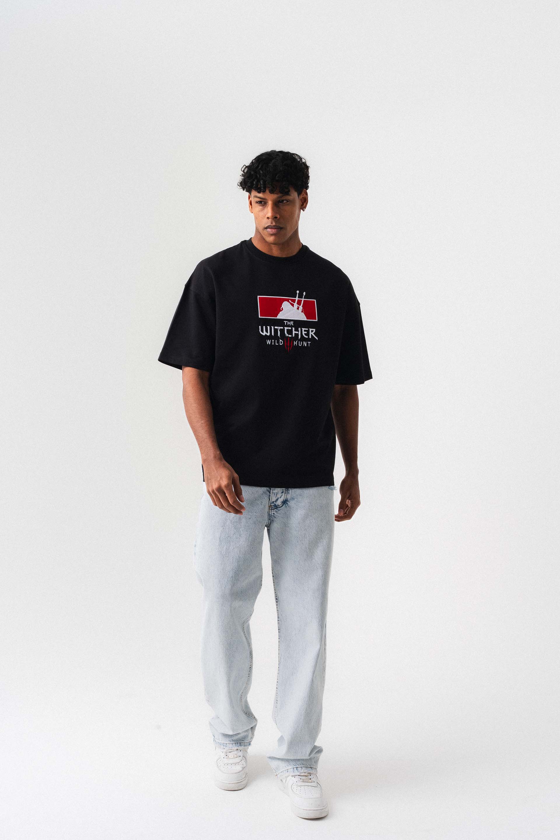 The Witcher Siyah Oversize Baskılı T-Shirt