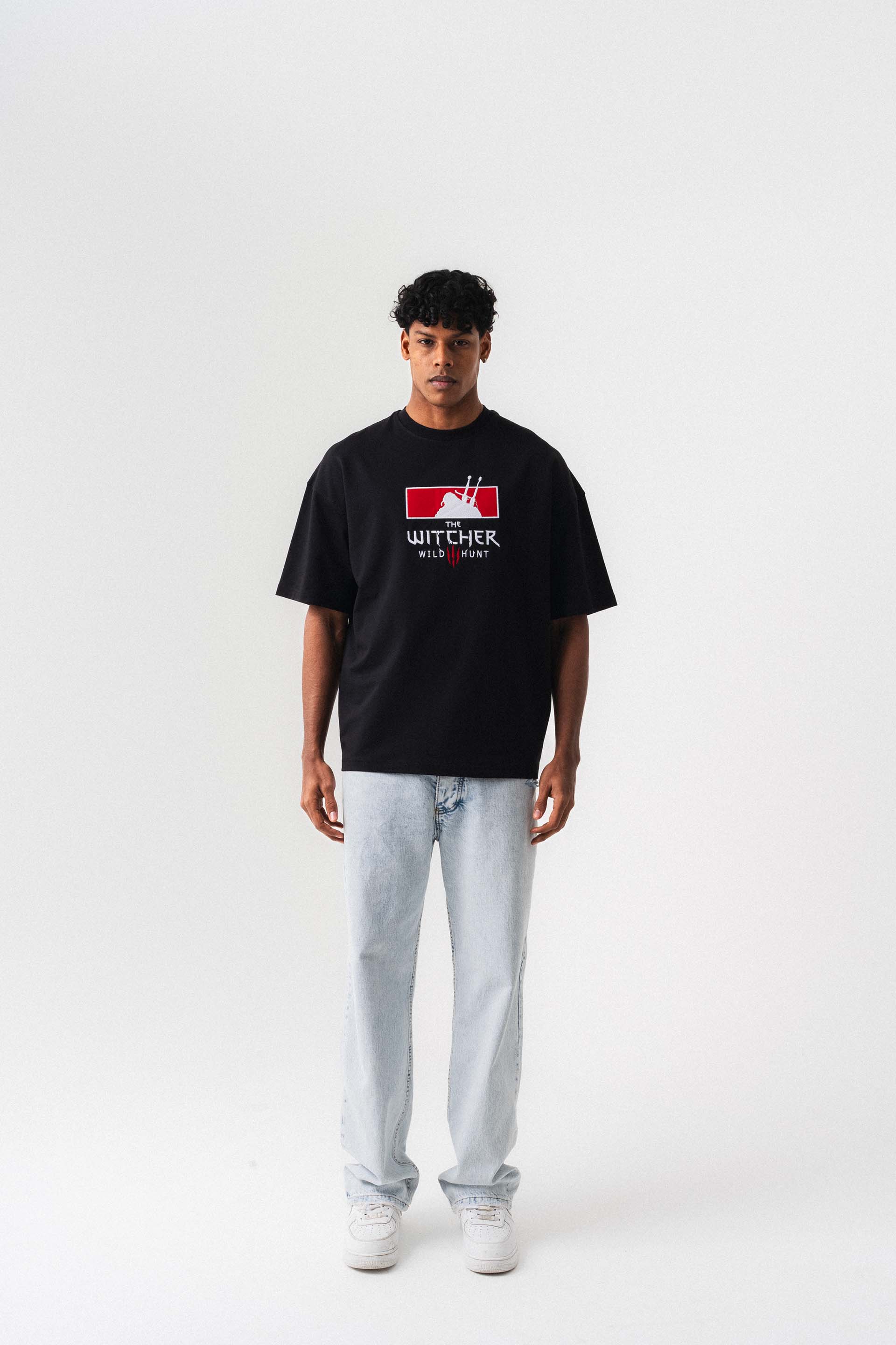 The Witcher Siyah Oversize Baskılı T-Shirt