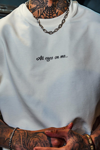 Tupac Into Black Printed Oversize White T-shirt